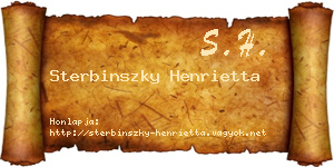 Sterbinszky Henrietta névjegykártya