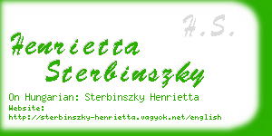 henrietta sterbinszky business card